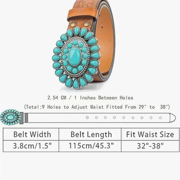 Western Cowboy Leather Belt